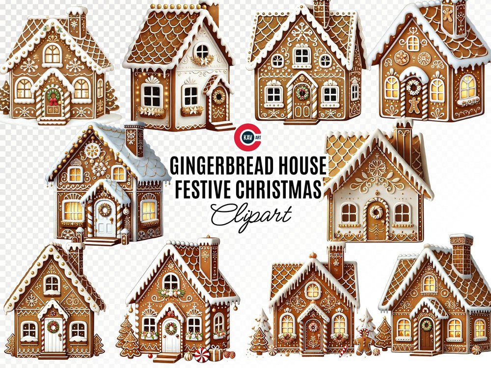 Watercolor Gingerbread House