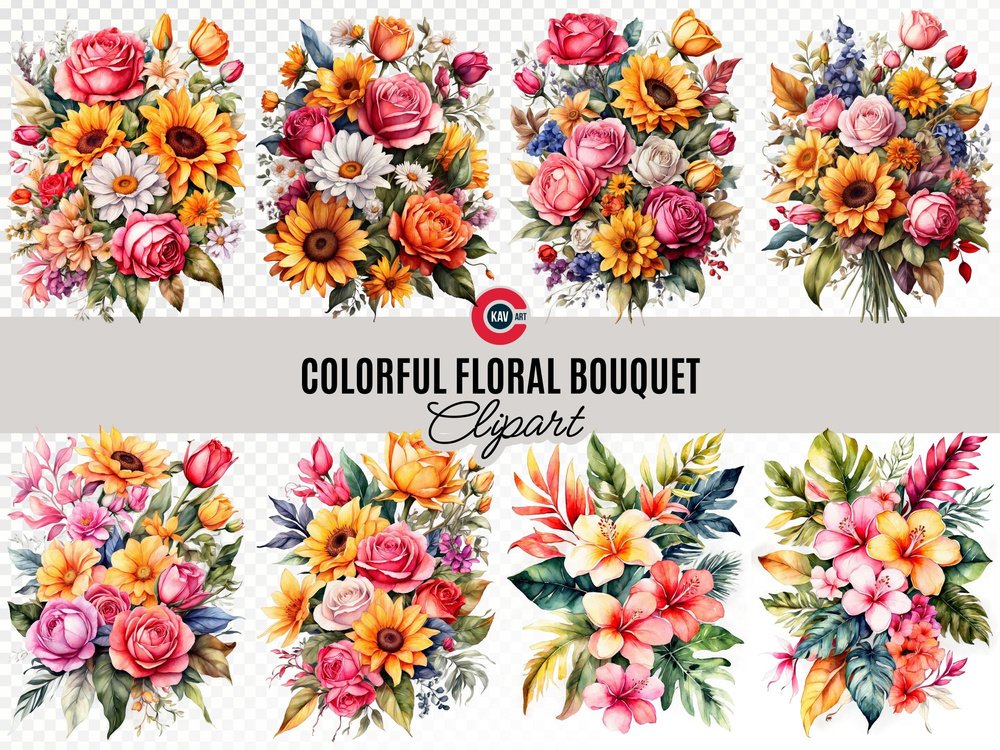 Watercolor Flower Bouquet
