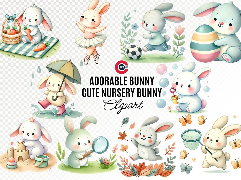 Watercolor Baby Bunny